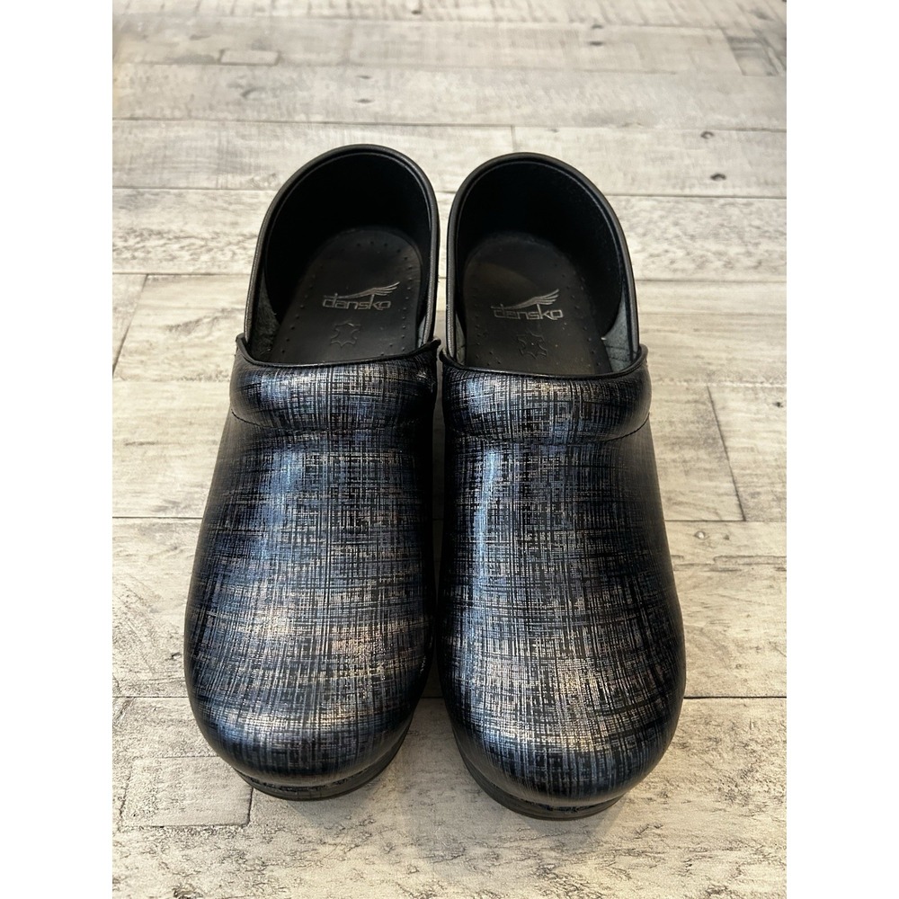 Dansko Professional Black Shimmer Clogs Women's 39 (US 8.5-9) Comfort